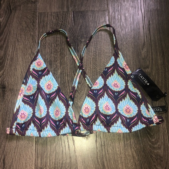 Tavik Monaco Merlot Bikini Floral Top Large - Picture 3 of 7